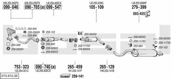 Bosal 073.912.35 Exhaust system 07391235