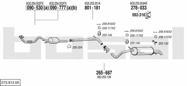 Bosal 073.913.05 Exhaust system 07391305