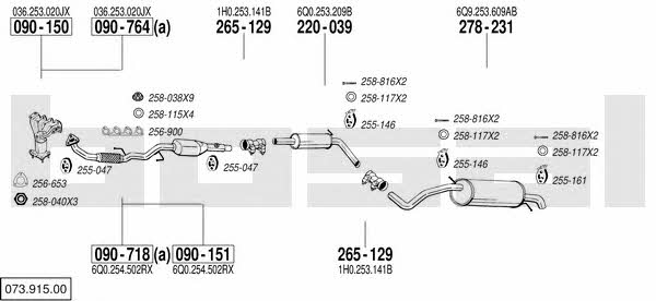 Bosal 073.915.00 Exhaust system 07391500