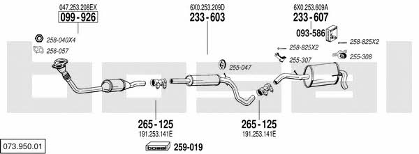  073.950.01 Exhaust system 07395001