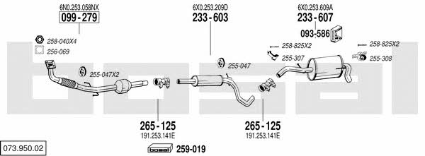  073.950.02 Exhaust system 07395002