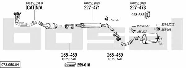 Bosal 073.950.04 Exhaust system 07395004