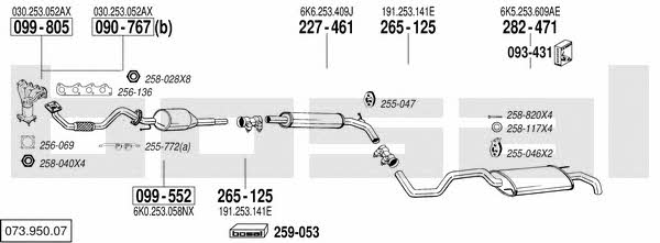  073.950.07 Exhaust system 07395007