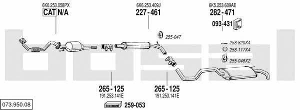 Bosal 073.950.08 Exhaust system 07395008 07395008 Bosal Exhaust system