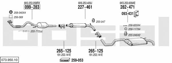 Bosal 073.950.10 Exhaust system 07395010 07395010 Bosal Exhaust system