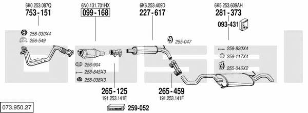 Bosal 073.950.27 Exhaust system 07395027