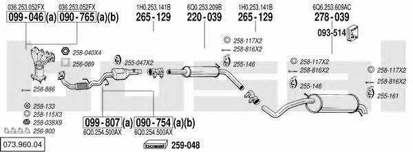 Bosal 073.960.04 Exhaust system 07396004
