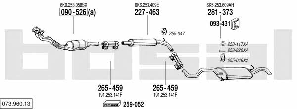 Bosal 073.960.13 Exhaust system 07396013