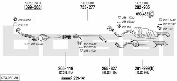 Bosal 073.960.39 Exhaust system 07396039