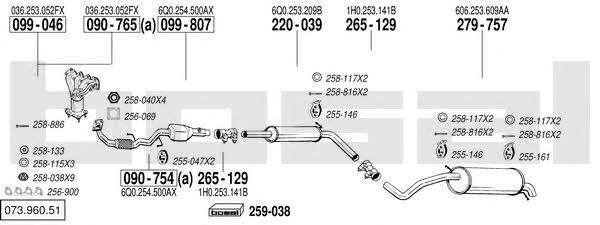 Bosal 073.960.51 Exhaust system 07396051