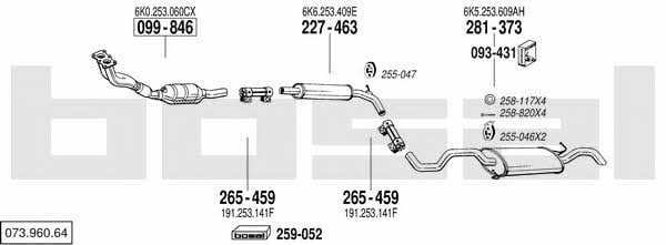 Bosal 073.960.64 Exhaust system 07396064