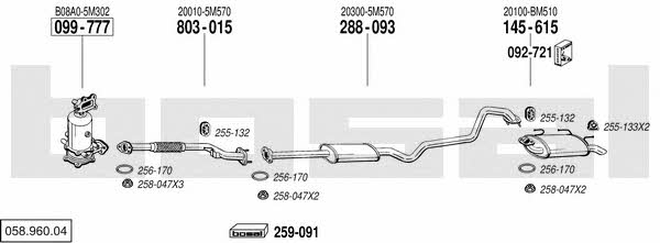 Bosal 058.960.04 Exhaust system 05896004