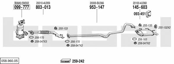 Bosal 058.960.05 Exhaust system 05896005