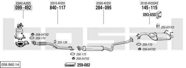  058.960.14 Exhaust system 05896014