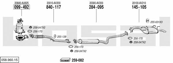 Bosal 058.960.15 Exhaust system 05896015