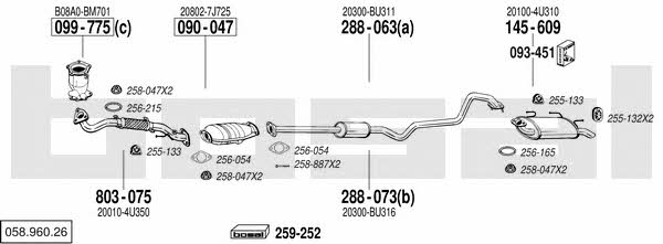 Bosal 058.960.26 Exhaust system 05896026