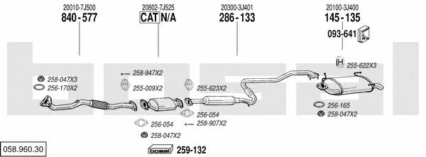  058.960.30 Exhaust system 05896030