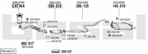Bosal 058.960.31 Exhaust system 05896031