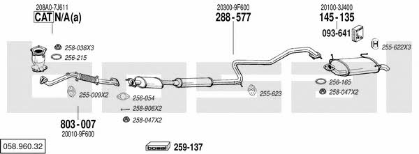 Bosal 058.960.32 Exhaust system 05896032