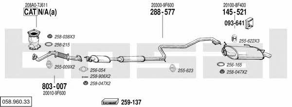 Bosal 058.960.33 Exhaust system 05896033