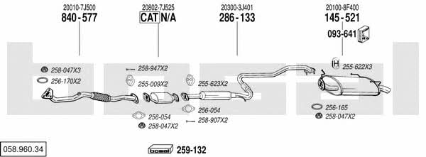 Bosal 058.960.34 Exhaust system 05896034