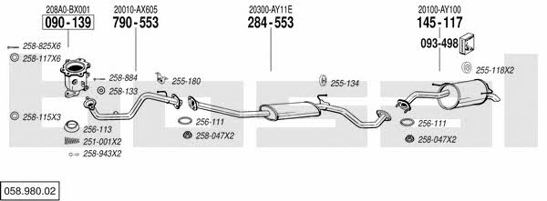Bosal 058.980.02 Exhaust system 05898002