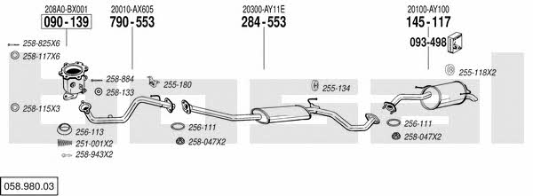  058.980.03 Exhaust system 05898003