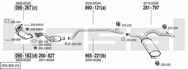Bosal 058.980.04 Exhaust system 05898004