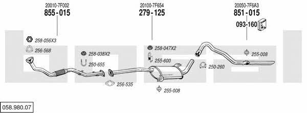  058.980.07 Exhaust system 05898007