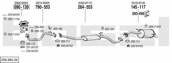  058.980.09 Exhaust system 05898009