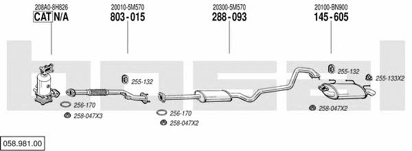  058.981.00 Exhaust system 05898100