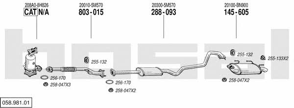  058.981.01 Exhaust system 05898101