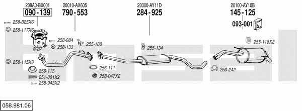 Bosal 058.981.06 Exhaust system 05898106