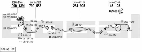  058.981.07 Exhaust system 05898107