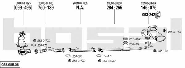 Bosal 058.985.08 Exhaust system 05898508