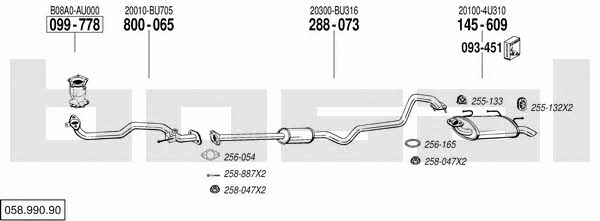  058.990.90 Exhaust system 05899090