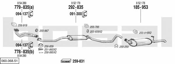 Bosal 060.068.51 Exhaust system 06006851
