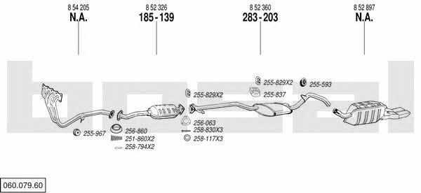 Bosal 060.079.60 Exhaust system 06007960 06007960 Bosal Exhaust system