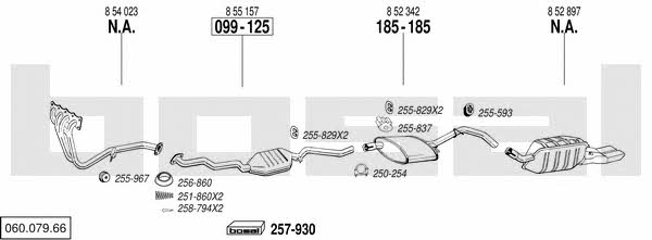 Bosal 060.079.66 Exhaust system 06007966 06007966 Bosal Exhaust system