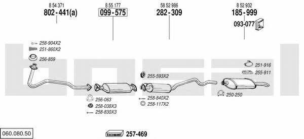 Bosal 060.080.50 Exhaust system 06008050