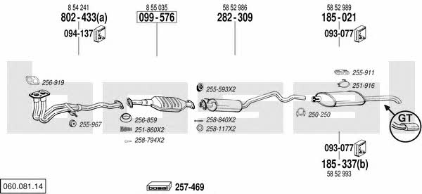  060.081.14 Exhaust system 06008114