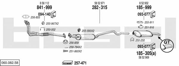 Bosal 060.082.58 Exhaust system 06008258