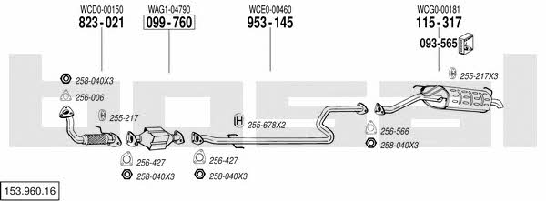 Bosal 153.960.16 Exhaust system 15396016
