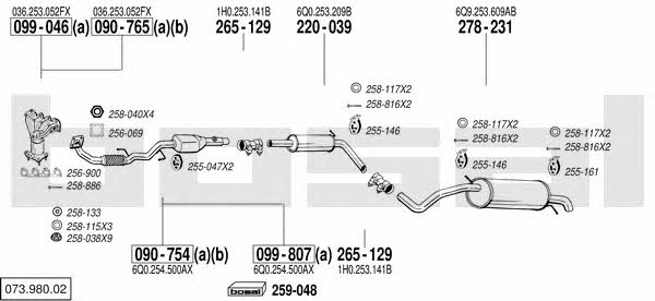  073.980.02 Exhaust system 07398002