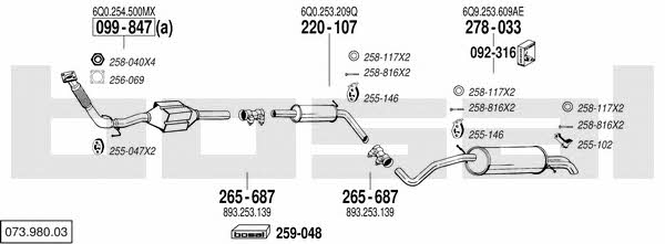  073.980.03 Exhaust system 07398003