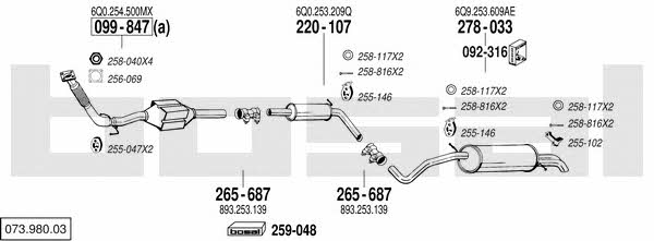 07398003 Bosal Exhaust system