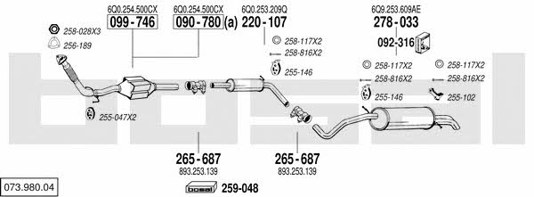  073.980.04 Exhaust system 07398004