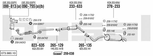 073.980.10 Exhaust system 07398010