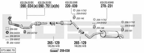 Bosal 073.980.70 Exhaust system 07398070