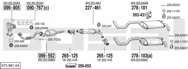 Bosal 073.981.04 Exhaust system 07398104